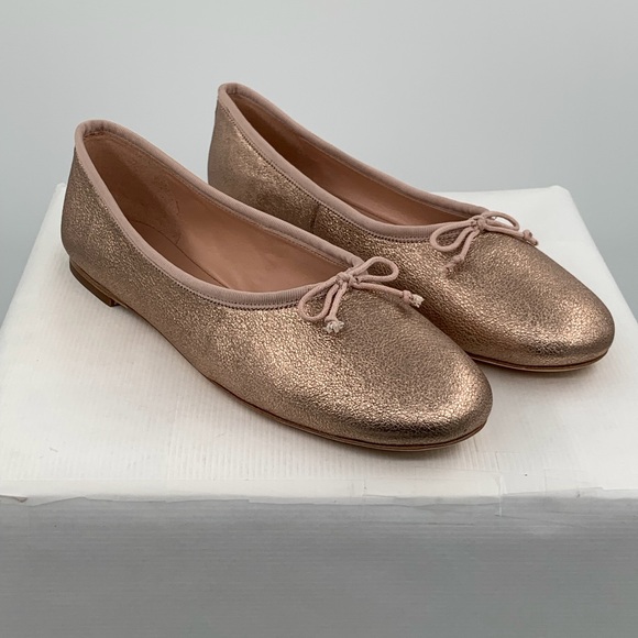 NWT NIB Kate Spade Women's Honey Metallic Leather Ballet Flats Shoes